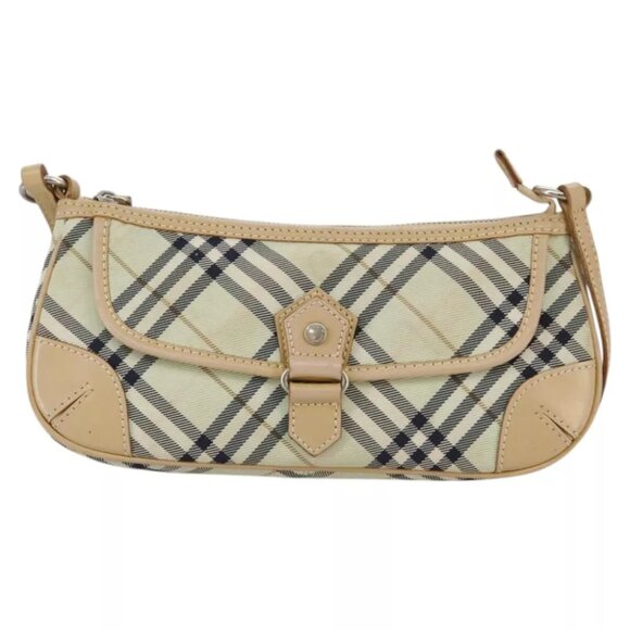 BURBERRY Nova Check Blue Label Shoulder Bag Canvas Peppermint Auth - Picture 4 of 16